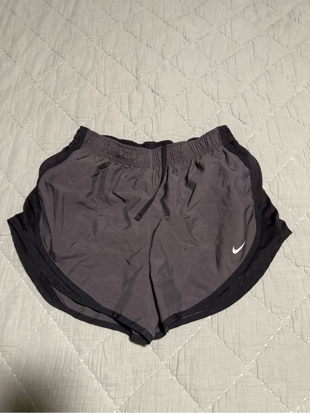 Nike Women's Dark Gray and Black Athletic Shorts
